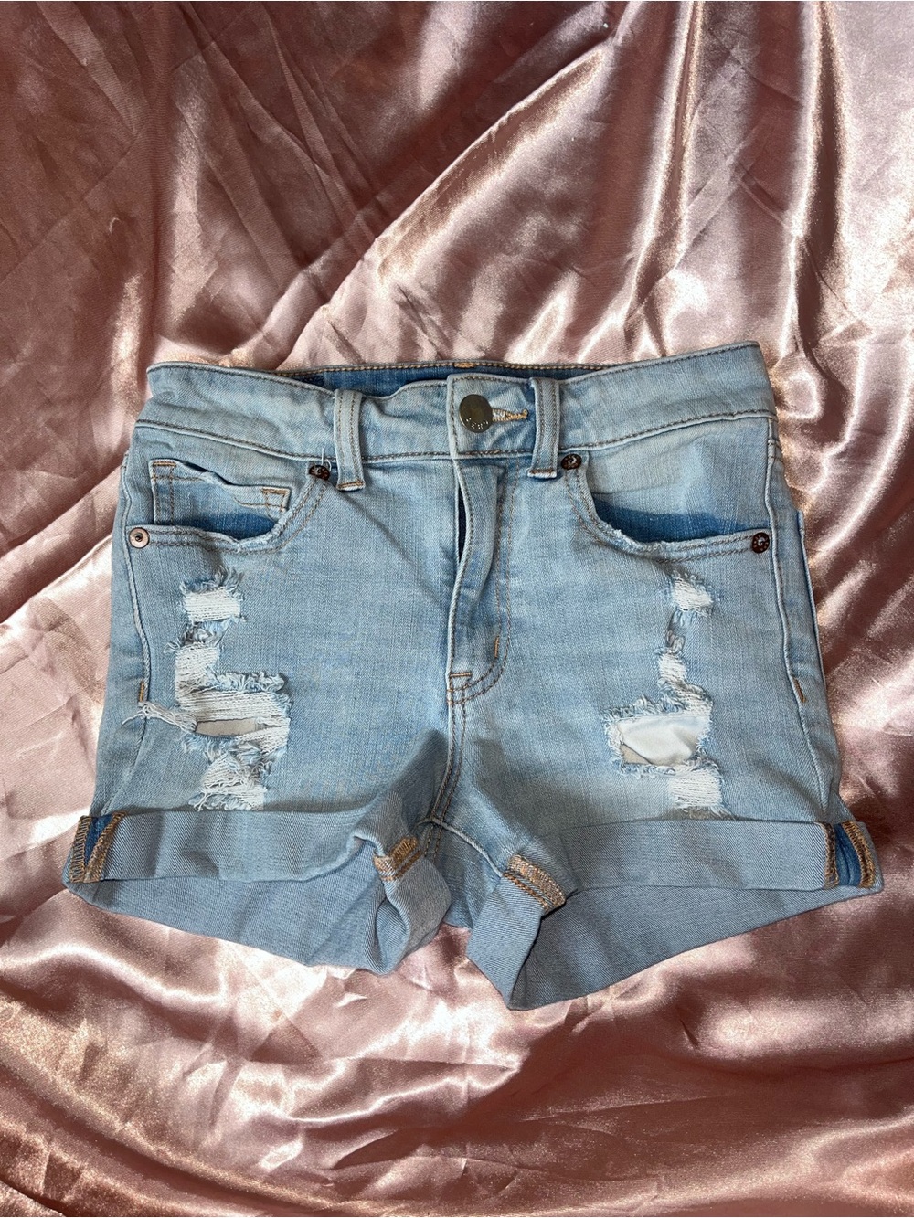 Light Blue Distressed Denim Women’s Shorts